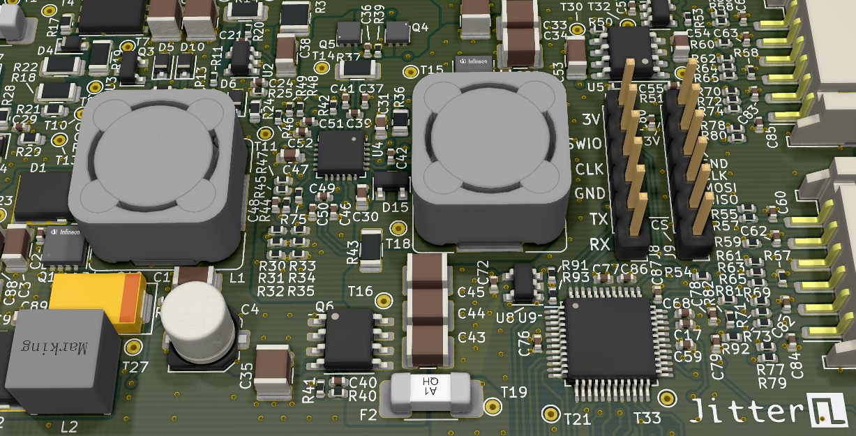 A PCB with lots of silkscreen designators